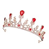 VILLCASE Krone Strasskrone Tiara Hochzeitsstirnband aus Zinklegierung mit Funkelnden Strasssteinen Leichter Kopfschmuck für Hochzeit Abschlussball und Festliche Anlässe