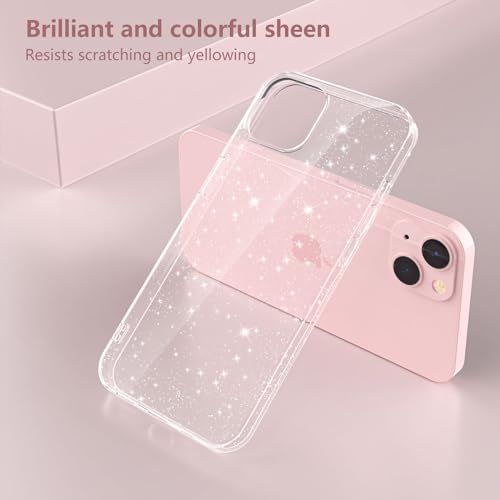 YIRSUR Glitter Clear Case Compatible with iPhone 15 Plus with 2 Pack Screen Protector with 2 Pack Camera Lens Protector - Image 4