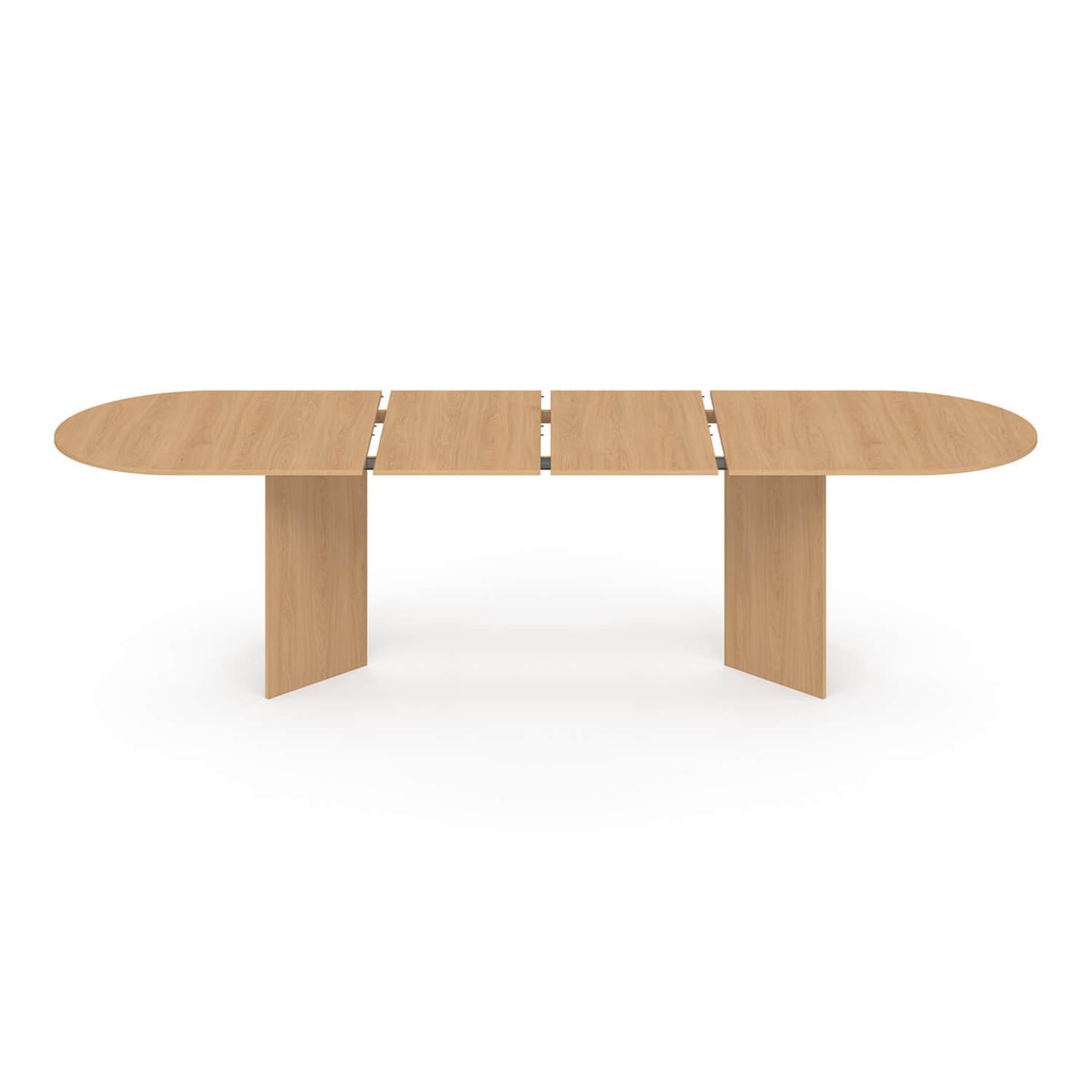 IDMarket – Mesa de comedor extensible, ovalada, 6-12 personas, madera de haya, 200-300 cm