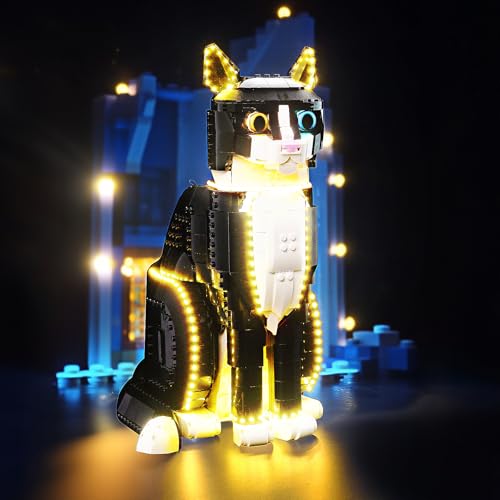 Brickshining LED Lighting Compatible with Lego Tuxedo Cat 21349, Light Kit Compatible with Lego 21349, Giving Light to Model, NOT Included The Model Set(Classic Edition)