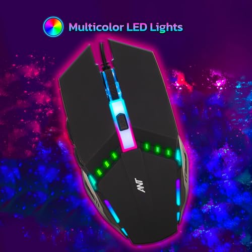 Image of Ant G20 Gaming Mouse, Wired Mouse with RGB Backlit and Adjustable DPI, Ergonomic Office Laptop Mouse, Computer Gamer Mouse with 7 Responsive Buttons for Windows /Mac /Linux /Chrome