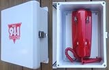 Outdoor Emergency Phone Weatherproof Enclosure Box System - Direct Dial / Hot-Line Phone Dials Programmed number when Lifted - MADE FOR OUTDOOR USE