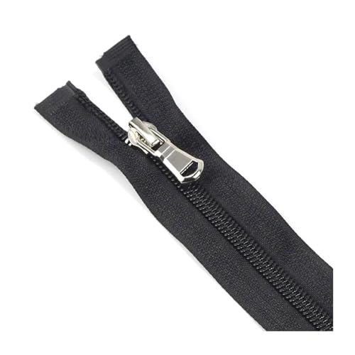 cremalleras para coser, Cremalleras de nailon en espiral extremo abierto for costura a medida, accesorios for cremalleras, n.° 5, 1 unidad(Black,70cm)
