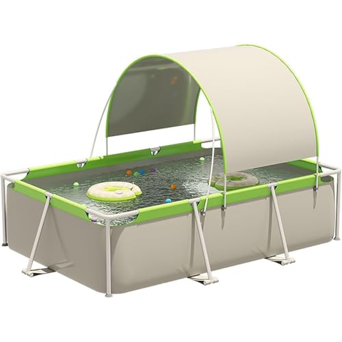 Piscine avec cadre en métal - Rectangulaire - Pour l'extérieur - Avec cadre en acier - Résistante - Non gonflable