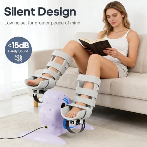 Image of Motorized Exercise Bike for Seniors with Leg Support, Electric Pedal Exerciser for Arm & Leg Exercise Remote Control 10 Adjustable Speeds Forward & Reverse Pedaling LCD Display for Home Use