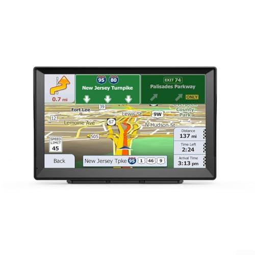 Niceminiwall Sistema di navigazione GPS da 9 pollici Navigatore per camion per auto con mappe europee 2024 8GB+256MB HD Touchscreen Display Guida vocale Modalità multi veicolo