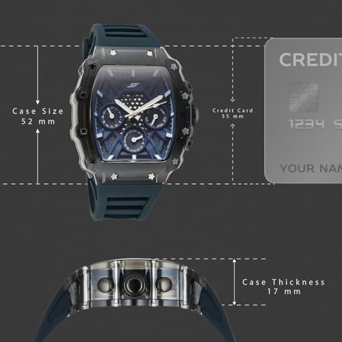 Image of SF Maiden Voyage Sport Watch Quartz Analog with Blue Dial Blue Silicon Strap Watch for Men - 77178PP03W