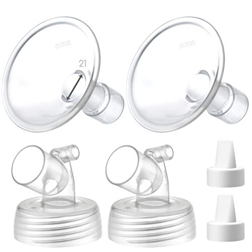 Maymom MyFit Flange Set 21mm Shield Widemouth Connector Duckbill Compatible w Spectra S2 Spectra S1 Pump Not Original Spectra S2 Accessories Not OEM Spectra Pump Parts Spectra Flange Spectra Valve