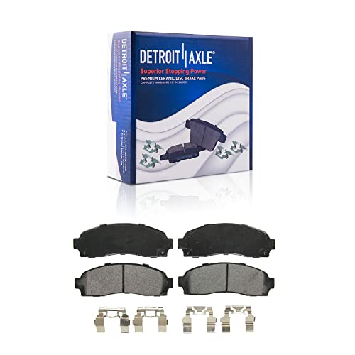 Image of Detroit Axle - 4WD Front Brake Kit for 2003-2011 Ford Ranger, 2001-2002 | Explorer Sport Trac, 2003-2009 B4000, Drilled & Slotted Disc Brake Rotors Ceramic Brake Pads Brake Calipers Replacement