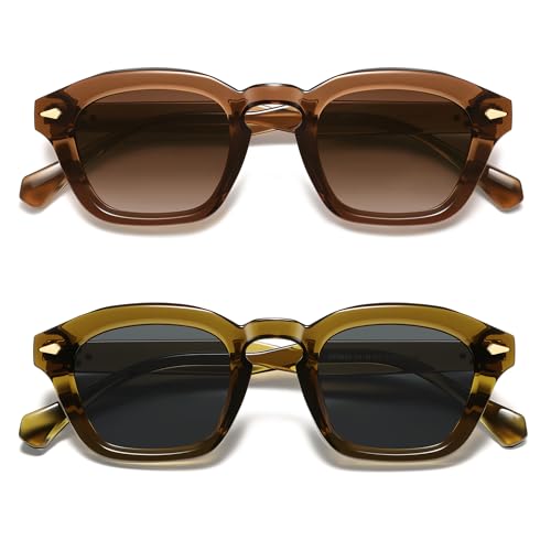 Image of Appassal Small Retro Square Sunglasses for Women Mens Rectangle Sunnies AP3680