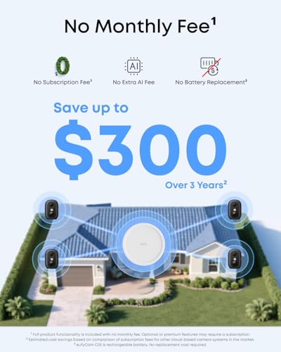 Image of eufy Security eufyCam C35 4-Cam Kit, Wireless Security Indoor /Outdoor Camera, Magnetic Mount, Color Night Vision, Local Storage, No Subscription, IP67, Solar Panel Compatible, Build in 8GB, Black