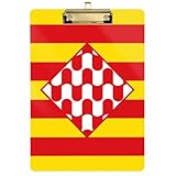 Portapapeles personalizado con bandera de la provincia de Girona, acrílico, para enfermeras, 12 x 9 pulgadas, para mujeres y niños, suministros divertidos para la escuela, oficina, color plateado