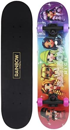 Rainbow High 31 inch Skateboard, 9-ply Maple Desk Skate Board for Cruising, Carving, Tricks and Downhill