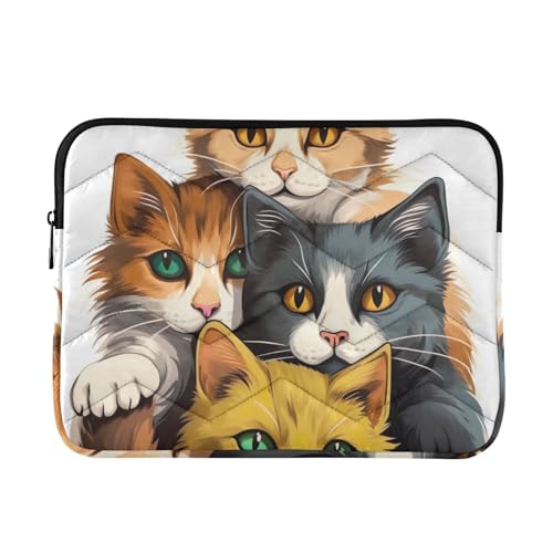 Funda para portátil 13-14 pulg impermeable con diseño gatos