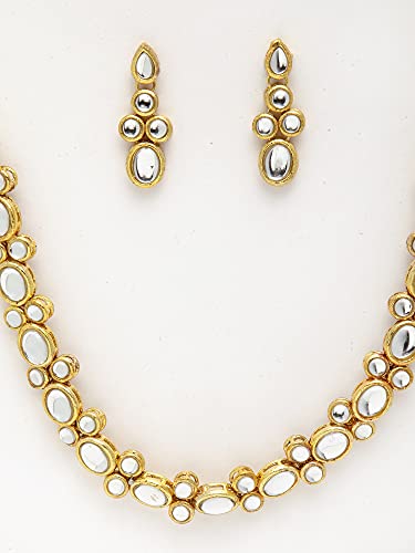Karatcart Women's Gold-Plated Handcrafted Kundan Choker Necklace Set - Image 5