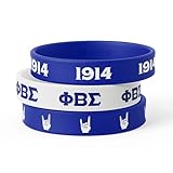 BBGreek Phi Beta Sigma Fraternity Paraphernalia - Official Vendor - Set of 3 Silicone Bracelets - Wrist Bands