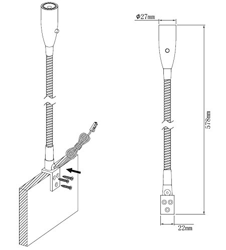 2Pcs Led Lamp 3W Led Modern Lamp Wall Sconce Fixture Light Picture Mirror-Light Bedside For Bedroom Reading Bathroom With Plug #TOP5