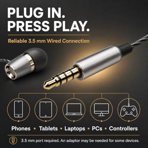 Betron AX3 in-Ear Wired Earphones with Mic, 3.5mm Jack, Silver | Aluminium Body, Noise Isolating , 1.2 m Tangle-Free Cable, Carrying Case Included, for Phones, Laptops & Tablets