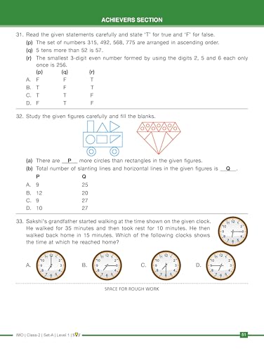 Image of MTG IMO Olympiad 10 Previous Years Papers Class 2 Mathematics (2025-2021 Set A & B) - Model Test Papers with 24 Sample OMR Sheets | PYQ Book For SOF Olympiad 2026-27 Exam