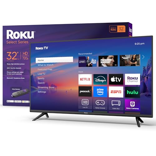 Roku Smart TV 2025 – 32-Inch Select Series, 720p HD TV – RokuTV w...