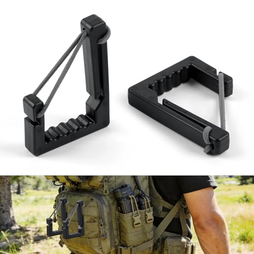 YJNAUPAI 2Pcs Molle Hook, Nylon Plastic Molle Clip for Saddle Hunting Accessories, Bow Hunting, Climbing Sticks, Climbing Platform, Durable and Sturdy, Quiet and Safe