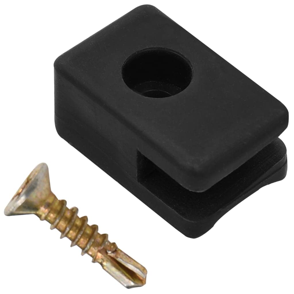 Mangloder Soporte de alambre tensor con tornillo, 100 juegos de plástico antracita para alambres tensores de hasta 4 mm, accesorios de valla, montaje de tensor, valla de jardín, fijación estable