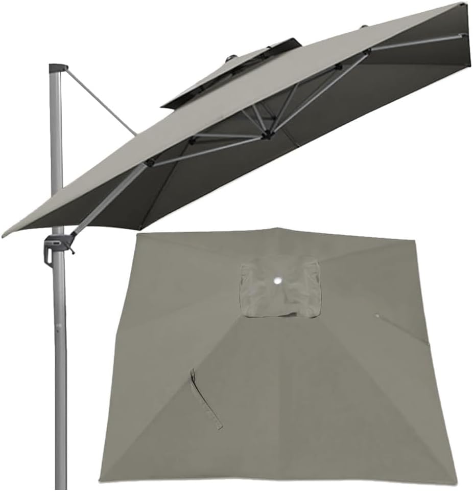 Patio Umbrella Replacement Canopy Square Cantilever Top Cover Outdoor,Square Cantilever Umbrella Replacement Canopy - Durable 2-Tier Top Cover for Outdoor Market and Patio Use