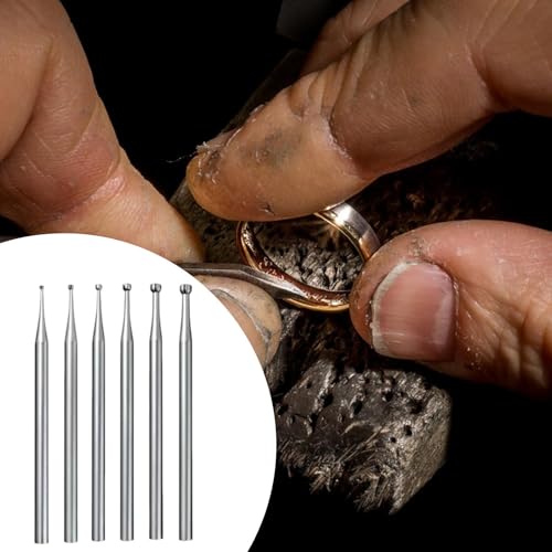 6 Puntas Burr Copa Redonda Predolo 3/32 pulg Shank miniatura 3