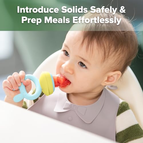 image for Haakaa Baby Fruit Food Feeder & Mini Freezer Nibble Tray Combo, Breast