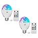 OTTFF Dimmable E27 RGB LED Party Lighting Bulb Disco DJ Stage Bar Xmas Effect with Remote Control(2 Pack)