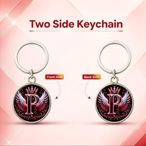 Image of magical gifts MG | Premium Alphabet & Initial Metal Keychain for Bags & Keys | Double-Sided | Personalized Initial Charm Keyring | Heavy-Duty Metal | Perfect for Gifting & Daily Use