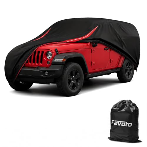 Image of Favoto Car Cover Waterproof Custom Fit for Jeep Wrangler 4 Door (2007-2026)