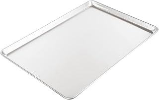 Restaurantware Met Lux 26 x 18 Inch Industrial Baking Pan 1 Heavy-Duty Full-Size Bakery Sheet Pan - Rimmed Edges Endures Up To 392F Aluminum Sheet Pan Dishwashable Ideal For Baking Or Roasting