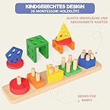 Sweety Fox Montessori Spielzeug ab 1 Jahr - Holz Sortier & Stapelspielzeug, 1 2 3 Jahre -Aktivitäts & Entwicklungsspielzeug aus Holz - Montessori - Lernspielzeug für Kleinkinder