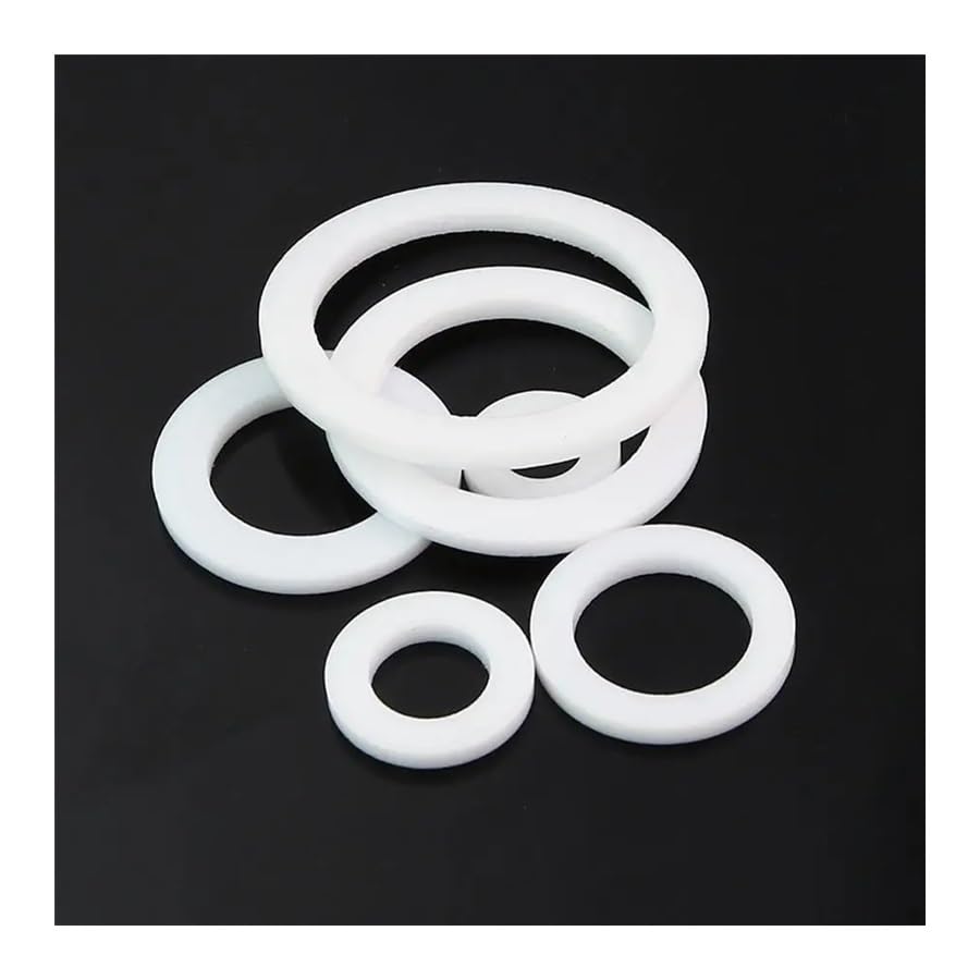 50個 14x10x2mm PTFE フラットワッシャー ガスケット スペーサー 絶縁シーリングリングストリップ