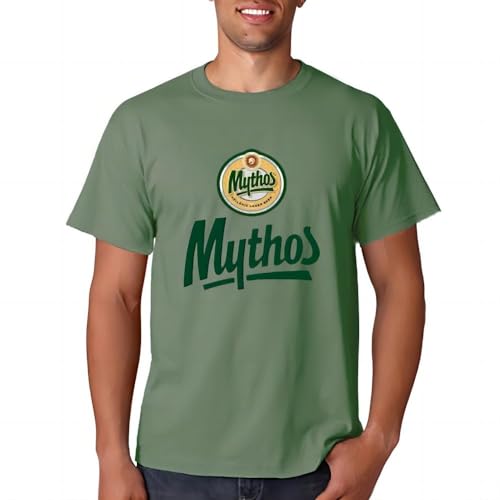 YUBANG New Mythos Greek Beer Logo Black White T-Shirt(1) Green L