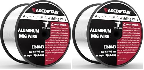 Image of ARCCAPTAIN Silicon Aluminum Welding Wire ER4043 .035 inch Mig Welding Wire, 1 Pound Spool (Pack of 2)