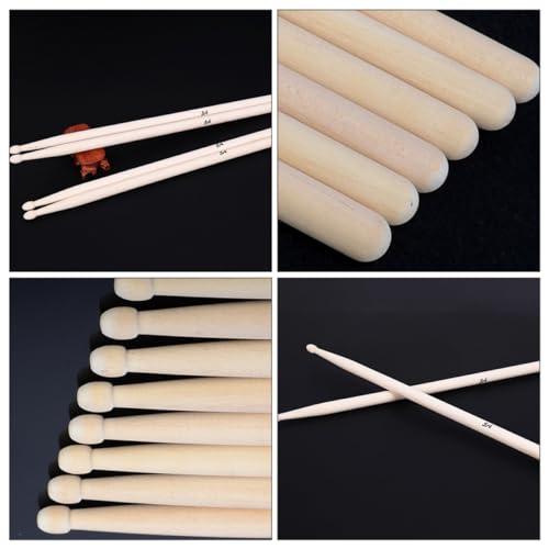 Baquetas de madera para batería 2 pares 41 cm beige miniatura 2