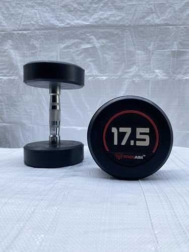 Image of Bouncer Dumbbells for Gym & Home Use - Stainless Steel Dumbbells - Cast Iron & Rubber Coating | Wide Grip & Premium Looks (17.5KG)