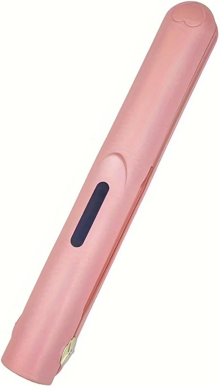Werwing Mini USB draadloos strijkijzer – 2-in-1 krultang en stijltang met draadloos opladen, reisvriendelijk voor franjes en styling (roze)