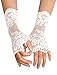 Avidlove Gothic Clothes for Women Short Lace Glove Fingerless Bridal Wrist Gloves Opera Evening Wedding Tea Party Prom Cosplay White