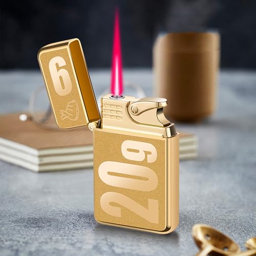 Miniatura 8 de Paquete De Encendedores De Antorcha Butano Recargables, Ajustables, Inyección Directa, Llama De Chorro, Resistente Al Viento, Seguros, Encendedores De Bolsillo Clásicos