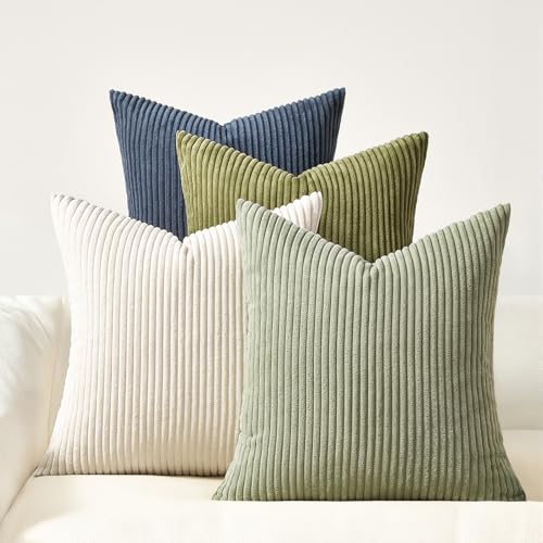 Image of Topfinel Summer Pillow Covers 16x16 Pack of 4 Decorative 16x16 Inch Velvet Boho Pillow Covers Muted Teal for Bed Accent Modern Pillowcase Sofa Livingroom Home Decor