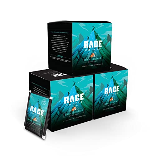 Image of Rage Coffee Instant Coffeeotte: 30 Single Serve Hazelnut Flavoured Arabica Coffees - Hot or Cold Black Coffee Sachets