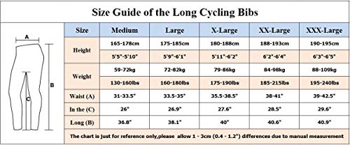 voofly Mens Bicycle Bib Tights Gel Padded Windproof Bike Bibs Cycling Pants XXL Black - Thumbnail 2