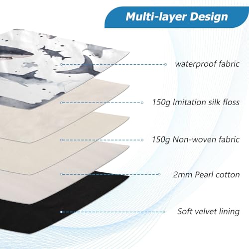 Funda para portátil 13-14 pulg resistente al agua diseño tiburones miniatura 4