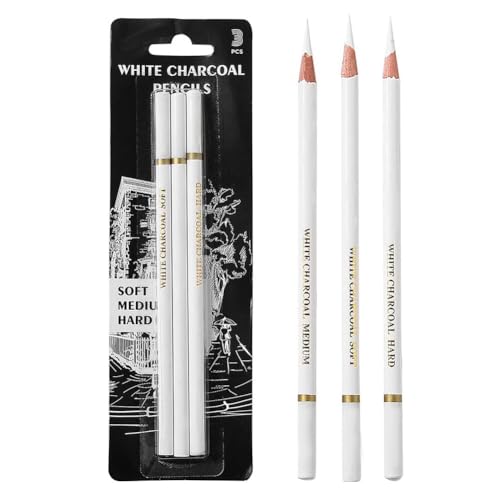 Crayon De Charbon De Bois Blanc, Dessin, Fusain, Esquisse Professionnelle Stylo Surligné Crayons à Dessin Non Toxiques Pour Fournitures D'art