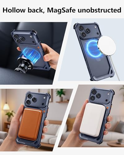 Coque rigide iPhone 17 Pro Max MagSafe au design minimaliste avec angles en métal - 4