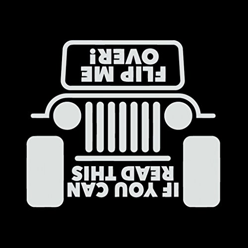 CCI Jeep Flip Me Over Funny Decal Vinyl Sticker|Cars Trucks Vans Walls Laptop| White |5.5 x 5.25 in|CCI663