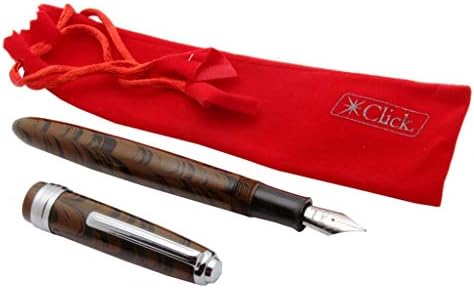 Handmade Ebonite Fountain Pen Fine Nib Vintage look Chocolate Brown - Black